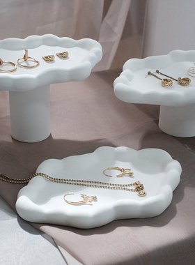 首饰展示架白色石膏饰品托盘看货盘饰品珠宝陈列拍摄道具创意摆件