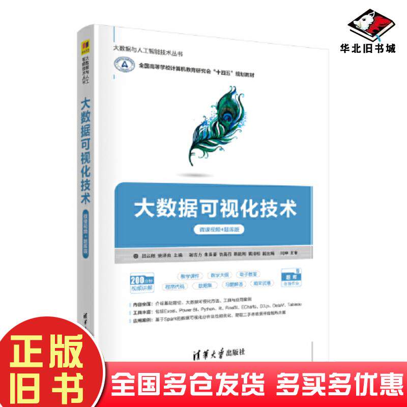 正版旧书大数据可视化技术微课视频题库版吕云翔姚泽良主编谢吉力朱英豪仇善召韩延刚黄泽桓副主编清华大学出版社9787302609773
