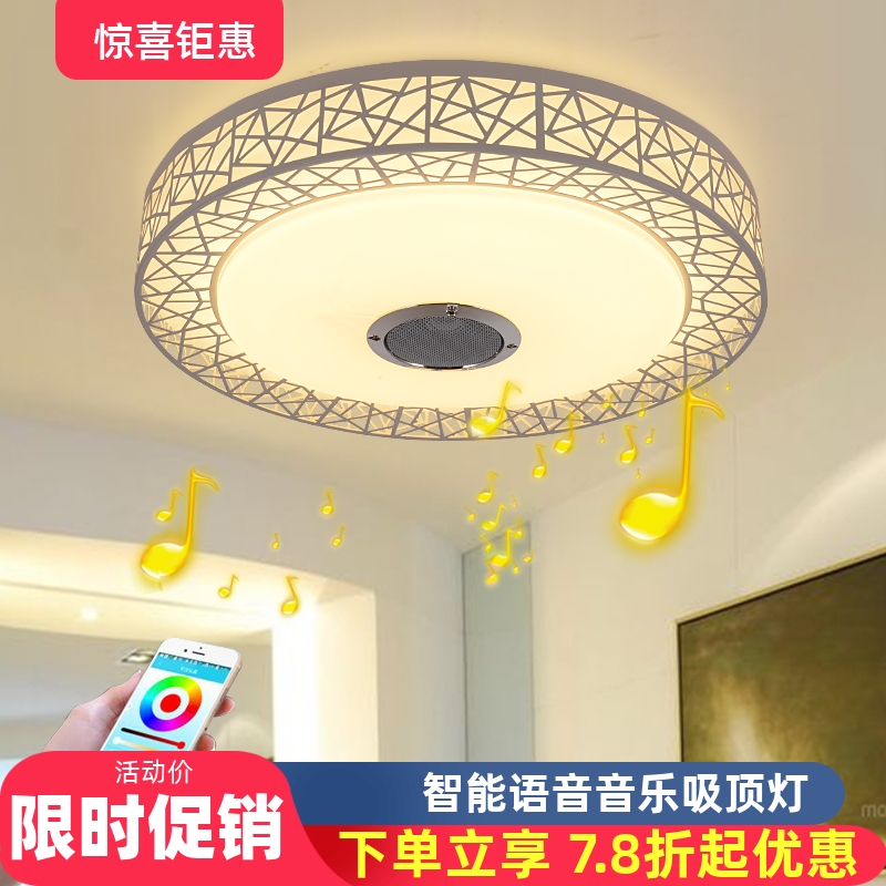 音乐led鸟巢圆形卧室吸顶灯