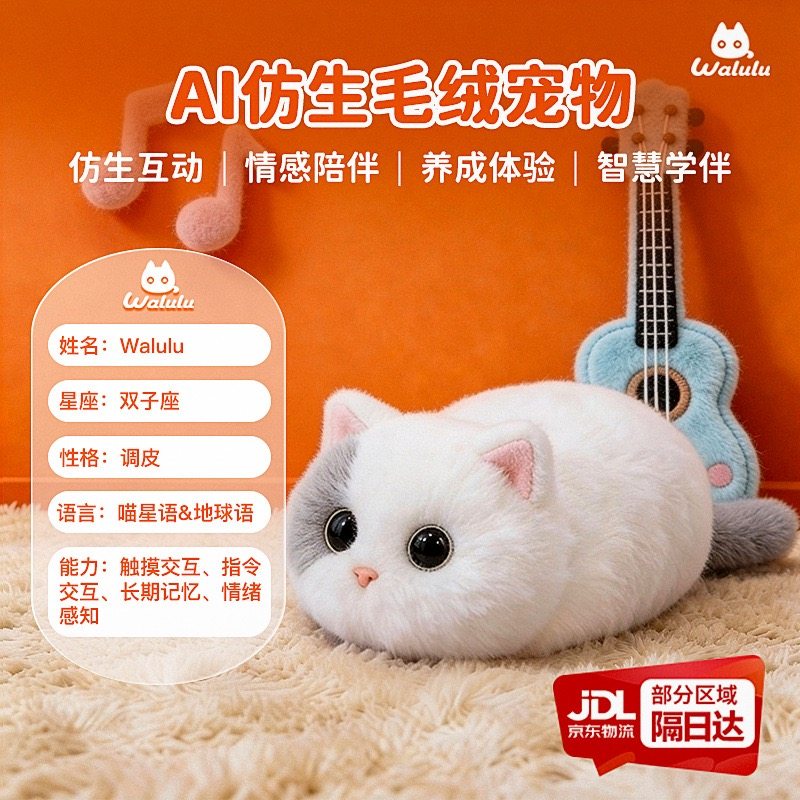 Walulu人工智能AI情感陪伴猫咪机器人毛绒宠物玩具潮流礼物双子座,玩具/童车/益智/积木/模型,AI玩具,淘宝优惠券,粉丝福利购,淘宝优惠卷