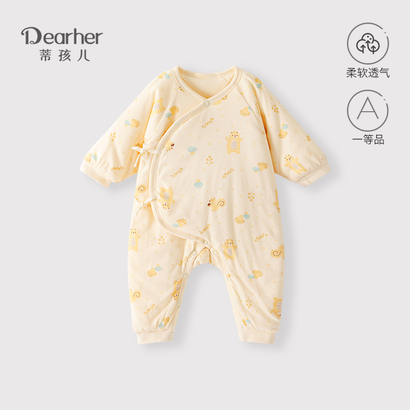 童泰新生婴儿秋冬款爬服连体衣