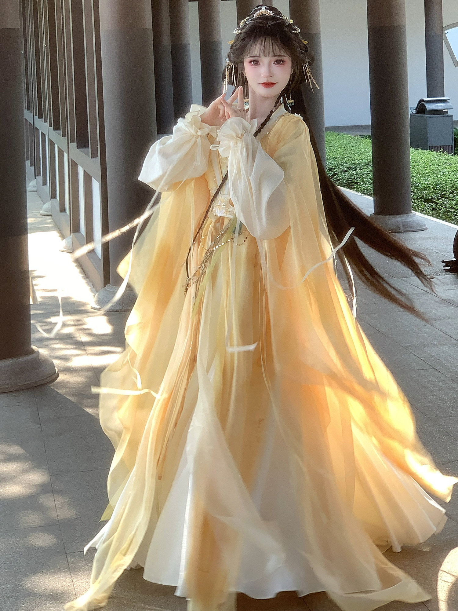 Xian Chuji's original Hanfu [Mulan Ci] chivalrous style Hanfu little junior sister is waist-length and fairy-like daily spring and summer