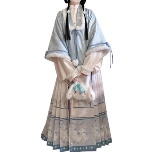 仙楚姬原创汉服【蘑菇兔】明制比甲马面裙立领琵琶袖刺绣日常秋冬