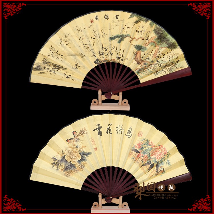 中国风古代古风男折扇 布扇书生扇子 古典公子戏曲戏剧四大才子扇