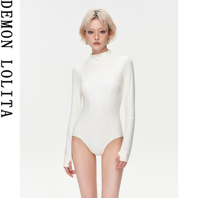 泳衣女2025新款长袖专业防晒显瘦遮肚冲浪连体速干服潜水服水母衣