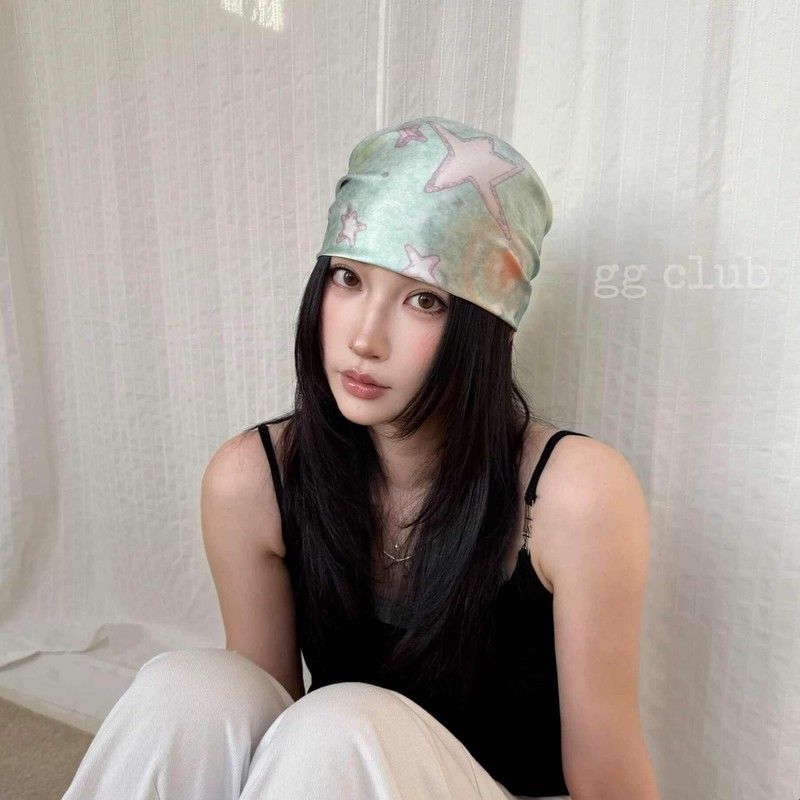 星芒闪耀-2026美式复古装饰领巾新款蓝黄星星丝巾Y2K辣妹风方巾厂