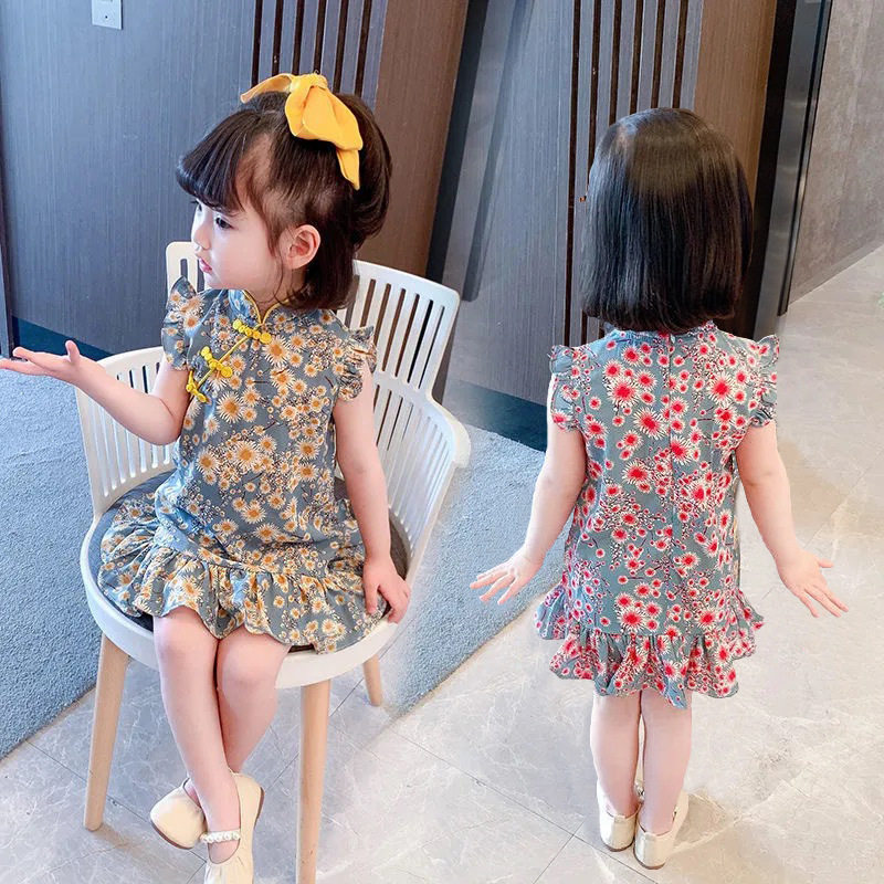 品牌专柜女童旗袍裙夏季新款