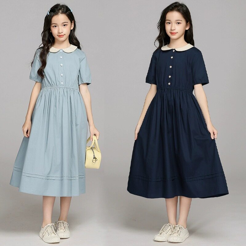品牌少女大童短袖长裙夏装连衣裙