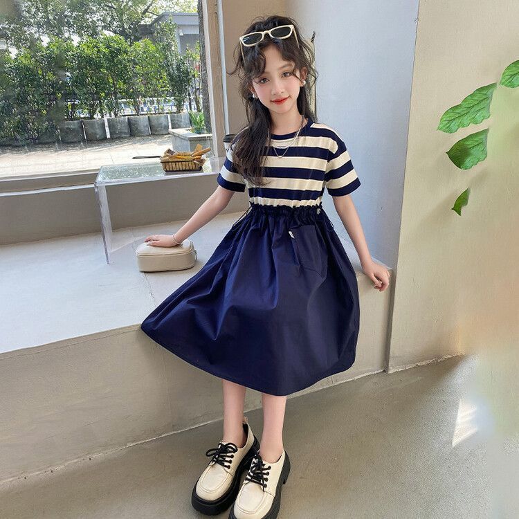 品牌女童连衣裙休闲夏季新款少女