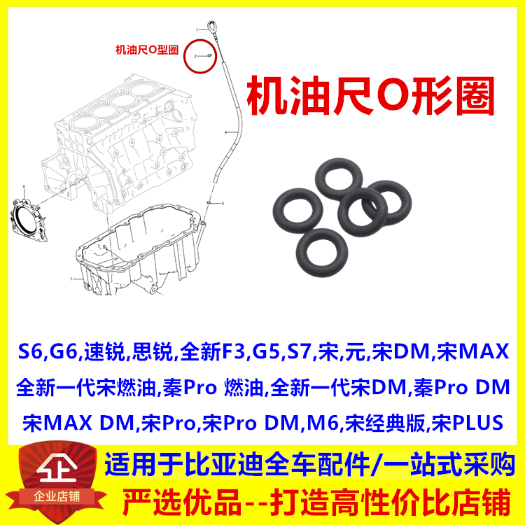 适配比亚迪宋MAXDM宋ProM6宋经典版宋PLUS机油尺O型圈二代宋Pro