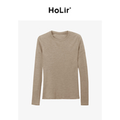 羊绒羊毛桑蚕丝长袖 洪陵 圆机工艺 圆领T恤