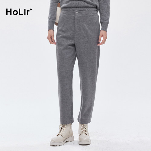 洪陵可水洗纯山羊绒九分裤