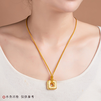 可调节绳细款和田玉面包圈绳子