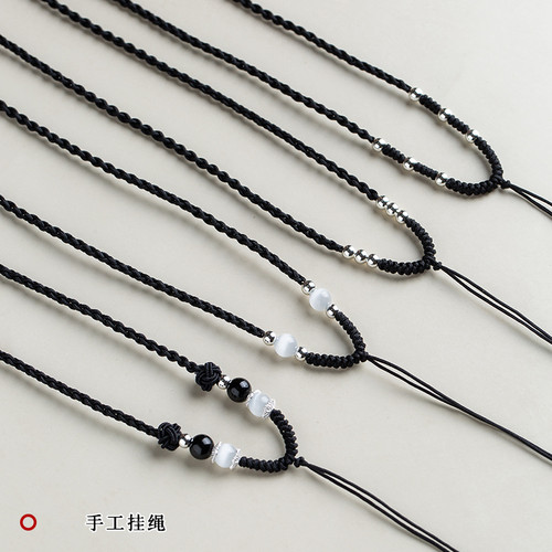 纯银珠全手工编织项链绳可调节