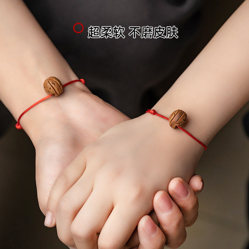 手绳桃木压惊吓转运礼物宝宝儿童婴儿新生儿红绳手链桃核