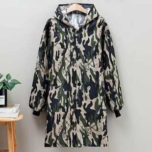 迷彩单层长袖 罩衣连帽透气劳保耐脏耐磨工作服外套搬运养殖大褂子