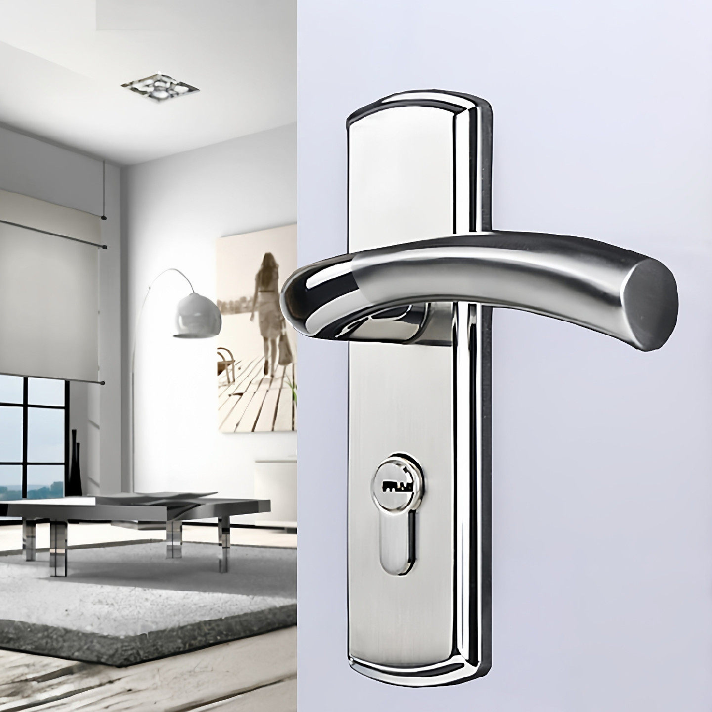 通用型不锈钢单舌门锁加厚不锈钢