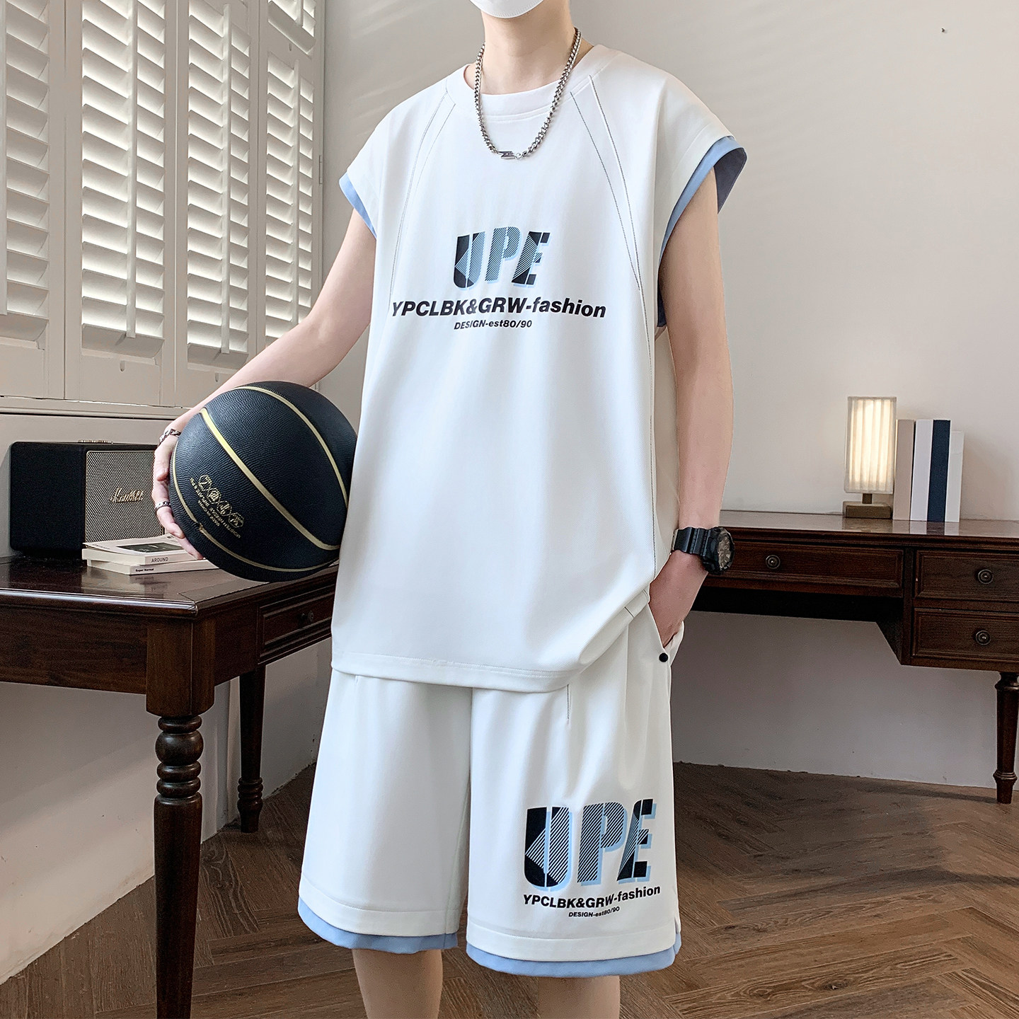 专柜篮球运动套装男夏季2026新款无袖背心短裤两件套青少年穿搭一