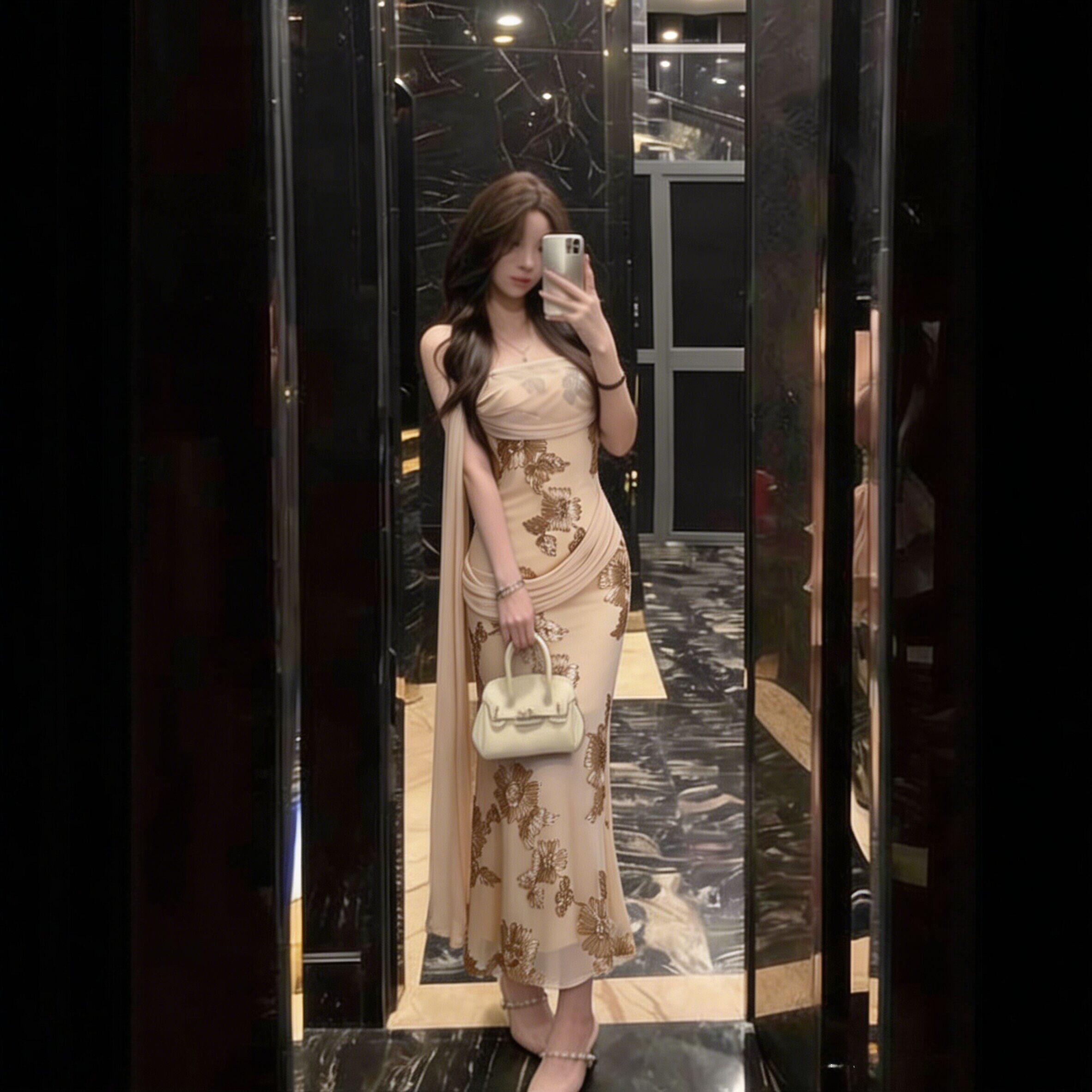 专柜御姐穿搭性感风收腰修身包臀吊带长裙高级感气质女士连衣裙26