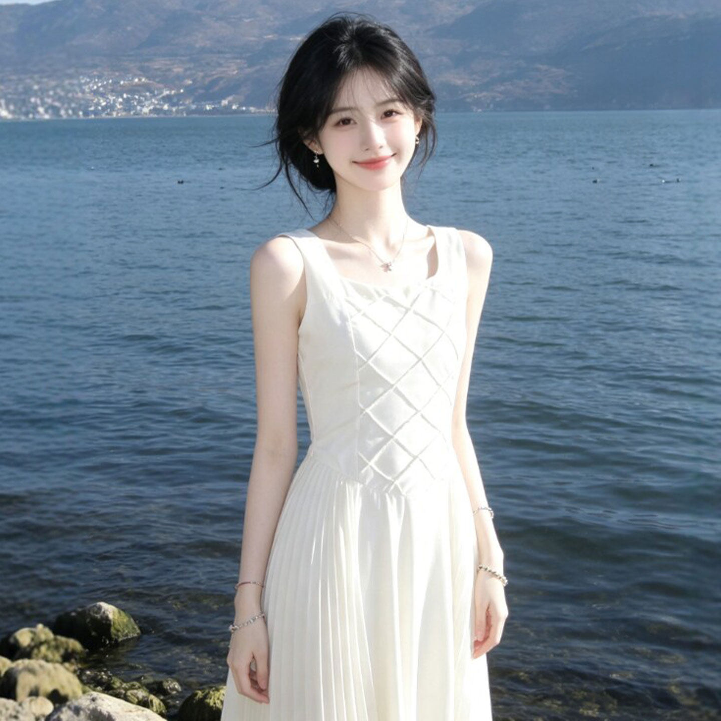 专柜法式温柔风超好看的收腰显瘦仙女连衣裙绝美不撞款长裙子2026