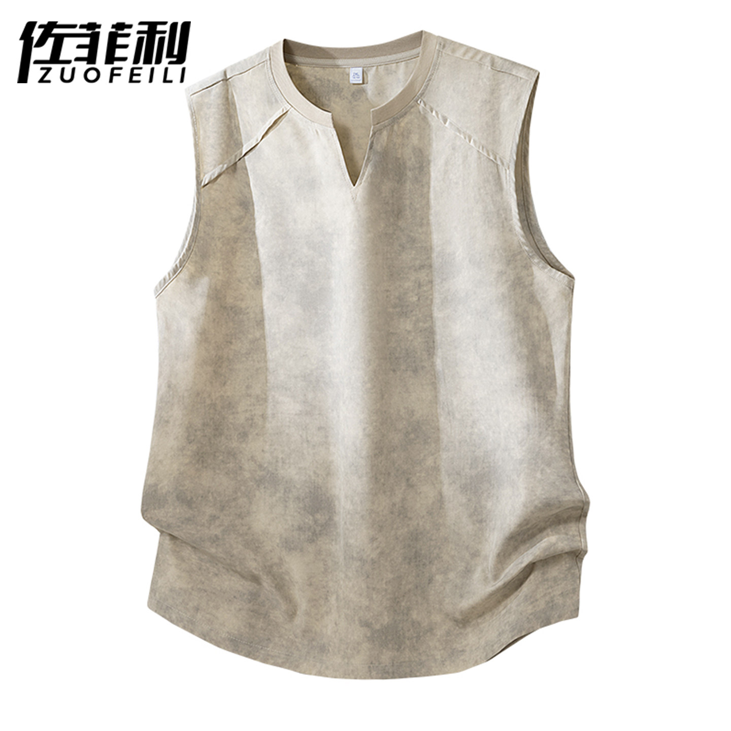 专柜V领背心男夏季薄款宽松凉感透气坎肩结构汗衫青少年休闲无袖T