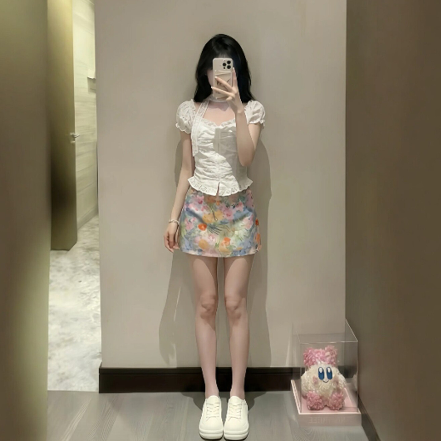 专柜小个子独特超好看上衣印花半身裙两件套装减龄搭配一整套2026