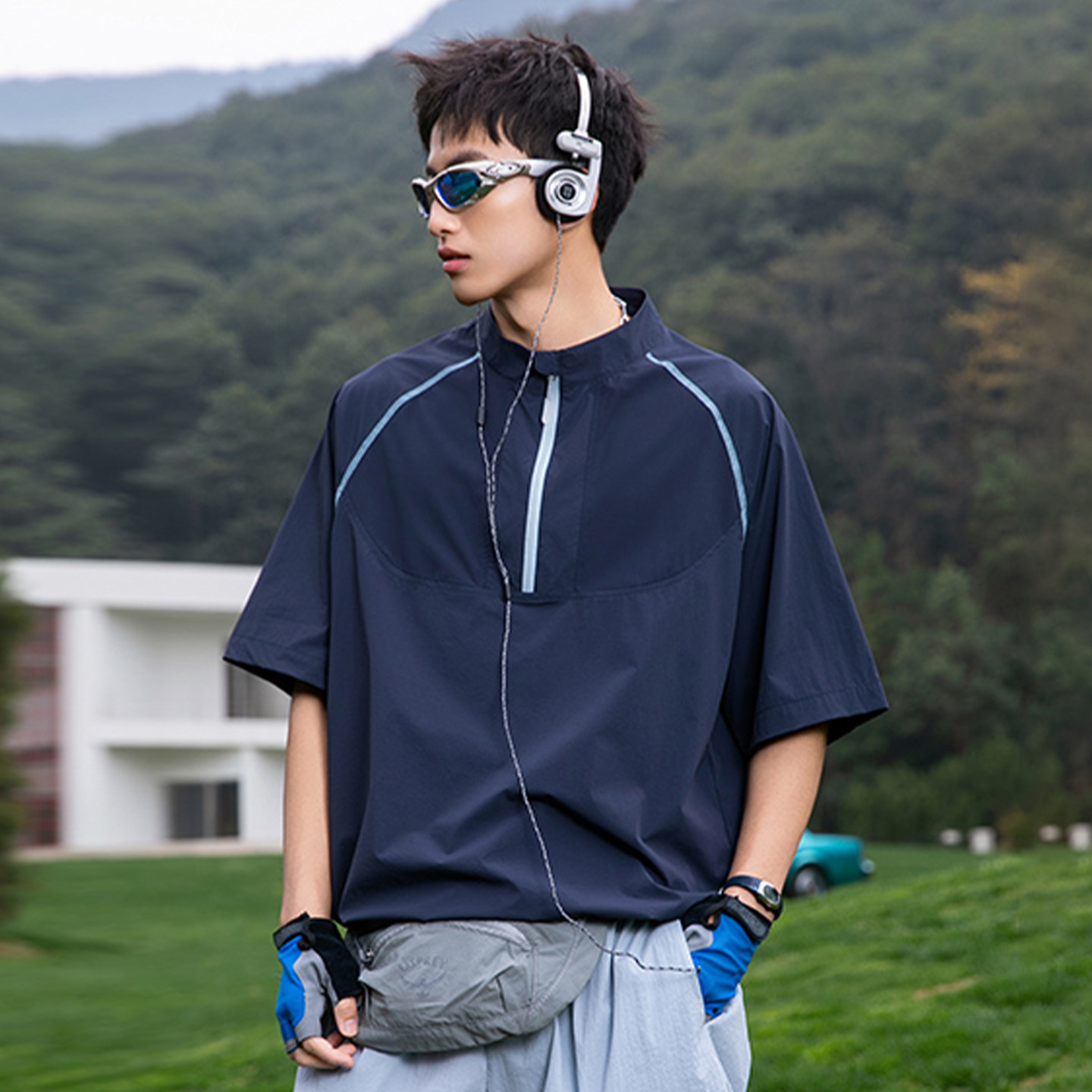 专柜户外机能风短袖t恤男夏季新款冰丝凉感半袖上衣男轻薄速干体
