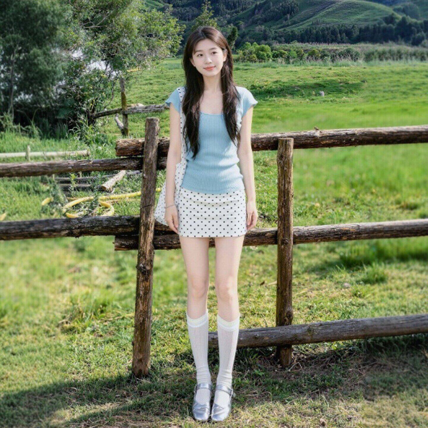 专柜法式温柔风甜美上衣波点短裙两件套装减龄一整套ootd穿搭2026