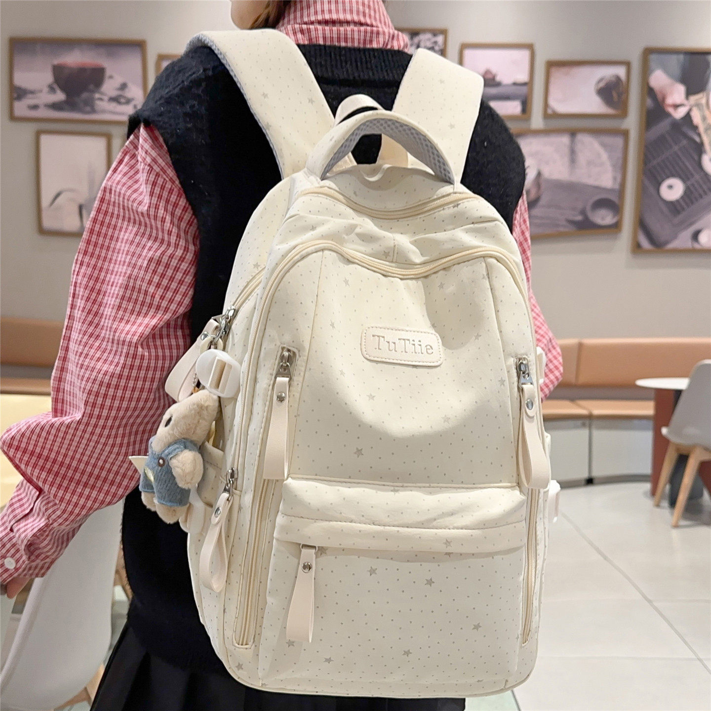 专柜书包女初中生韩版森系双肩包小学生三到六年级大容量背包简约