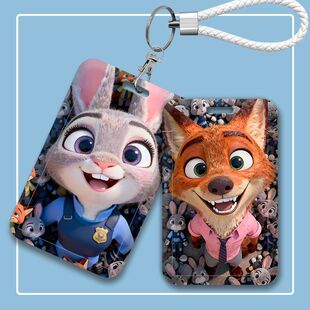 疯狂动物城朱迪尼克情侣卡套工厂牌校牌收纳套羊城通公交卡挂卡套