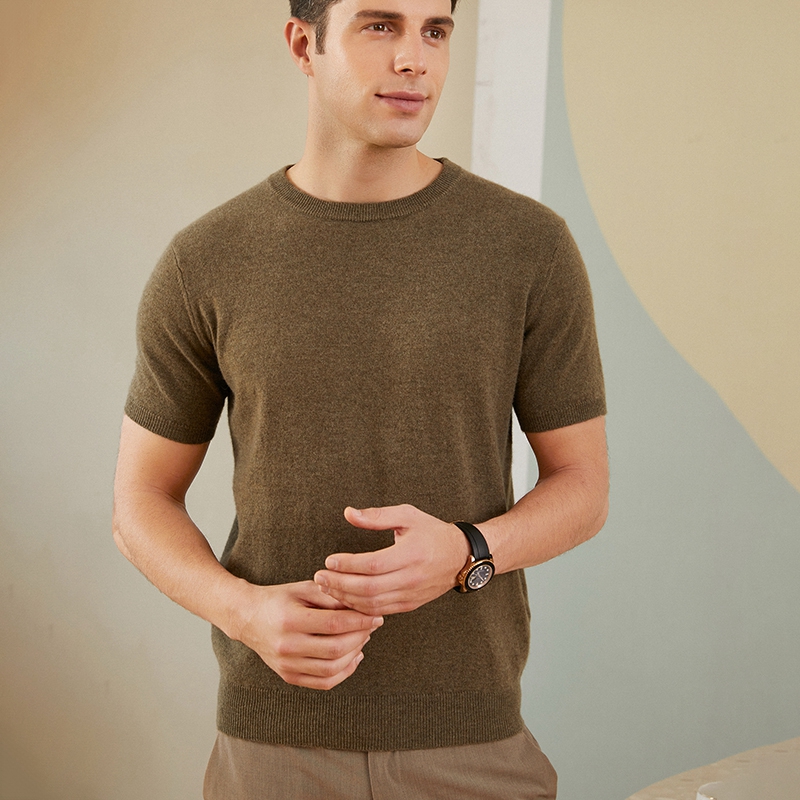 短袖纯羊绒衫针织保暖圆领T恤