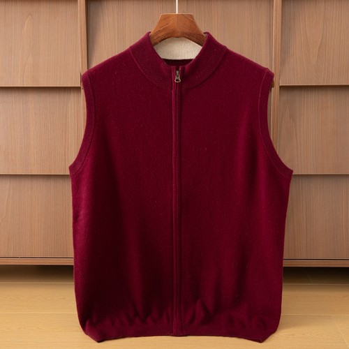 马甲背心男坎肩100%纯山羊绒衫