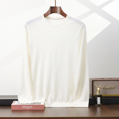 统悦可机洗100%精纺纯羊毛衫男