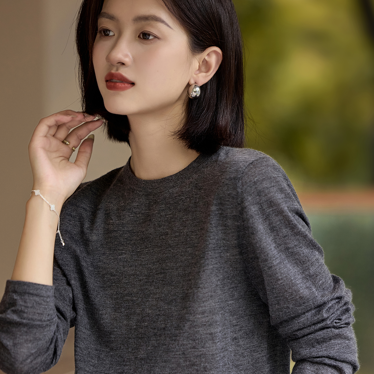 100%纯山羊绒衫女新款高端打底衫