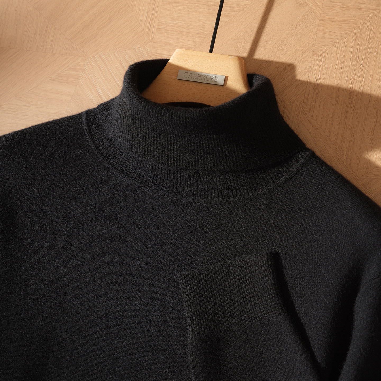 统悦精纺高翻领男士纯山羊绒衫新款冬季高端针织打底加厚长袖毛衣