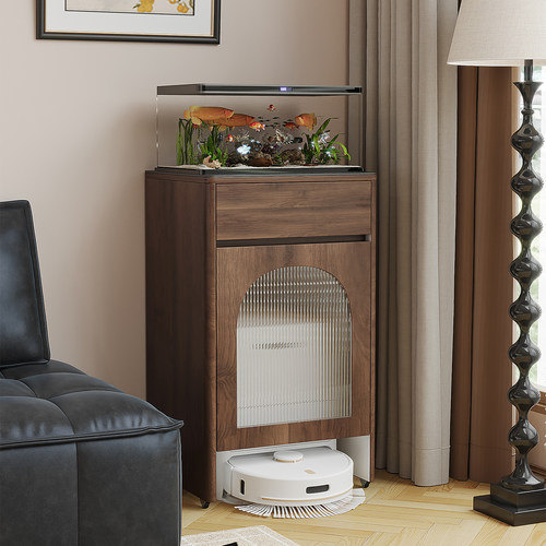 中古风扫地机器人置物柜架鱼缸柜