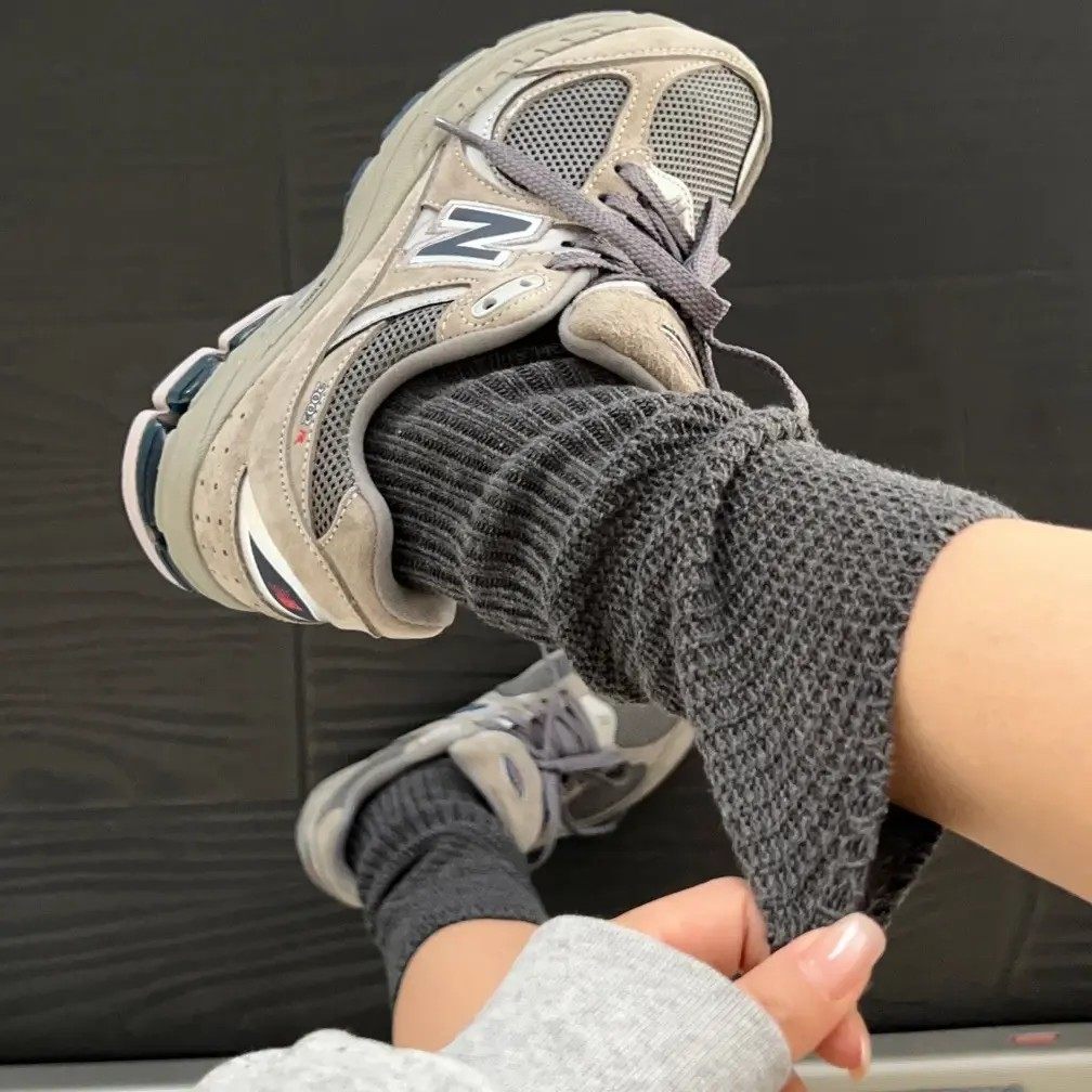 甜酷颗粒纯色针织棉袜潮流透气学院风中筒覆古女夏季中筒堆堆袜bz