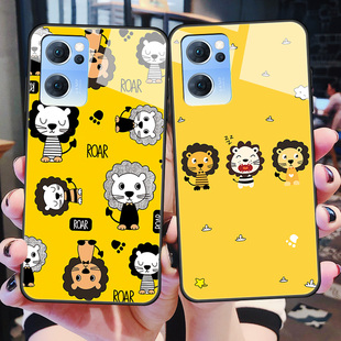 opporeno7手机壳reno7pro玻璃保护5G硅胶套oppo全包防摔por软边硬壳opopreno75g可爱男女opporeon7萌狮ins新