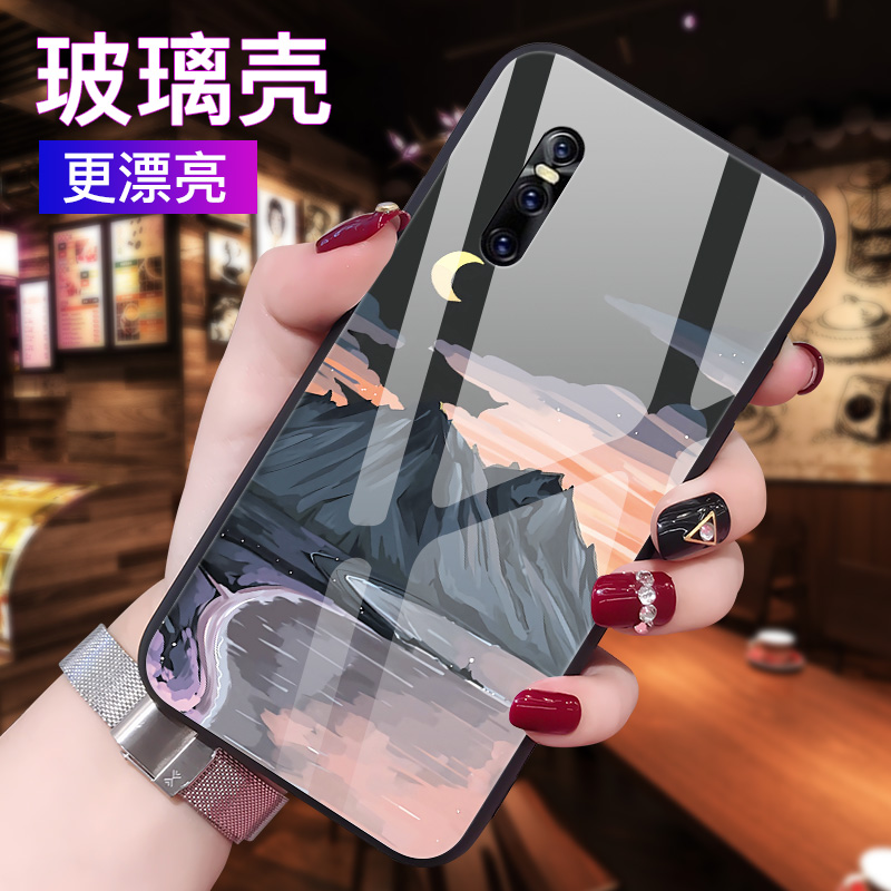 vivox27手机壳vivo x27Pro玻璃x27保护套V1809A硅胶1829T防摔软边vivix硬壳vovix水墨画viovx男女升降网红por