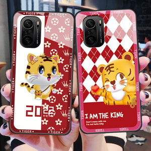 红米K40手机壳RedmiK40pro玻璃保护硅胶套小米k405g全包5G防摔por软边硬壳redmi男女可爱虎k4o新年本命红色新
