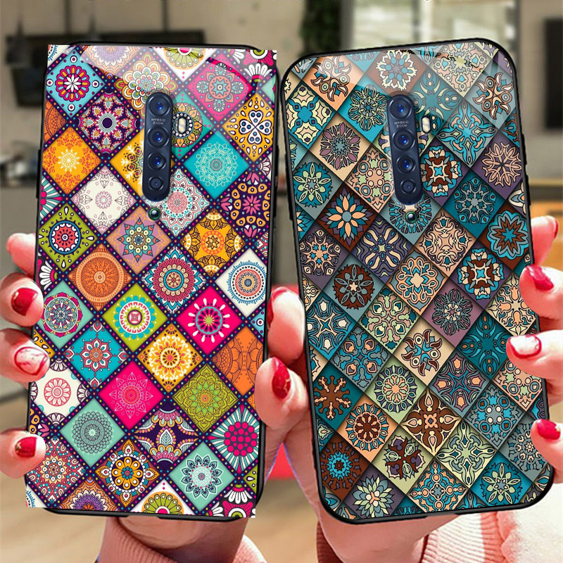 国潮格纹玻璃OPPO手机壳个性创意