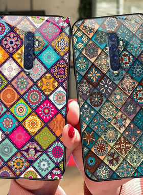 国潮格纹OPPOReno2手机壳reno2Z玻璃RenoZ保护套Renoace防摔ace2全包remo2硅胶软边硬壳PCKM00男女PCAT00个性