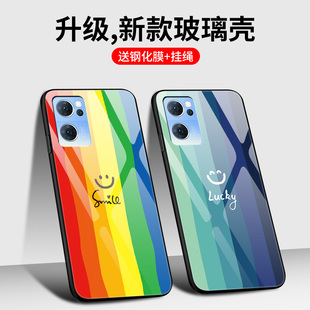 opporeno7手机壳reno7pro玻璃保护5G硅胶套oppo全包防摔por软边硬壳opopreno75g男女情侣彩虹0pp0reon7新品
