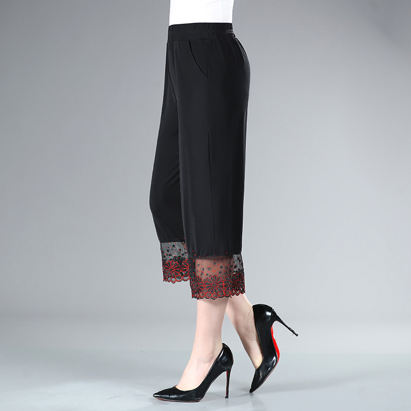 22夏薄款女士宽松阔腿直筒高腰