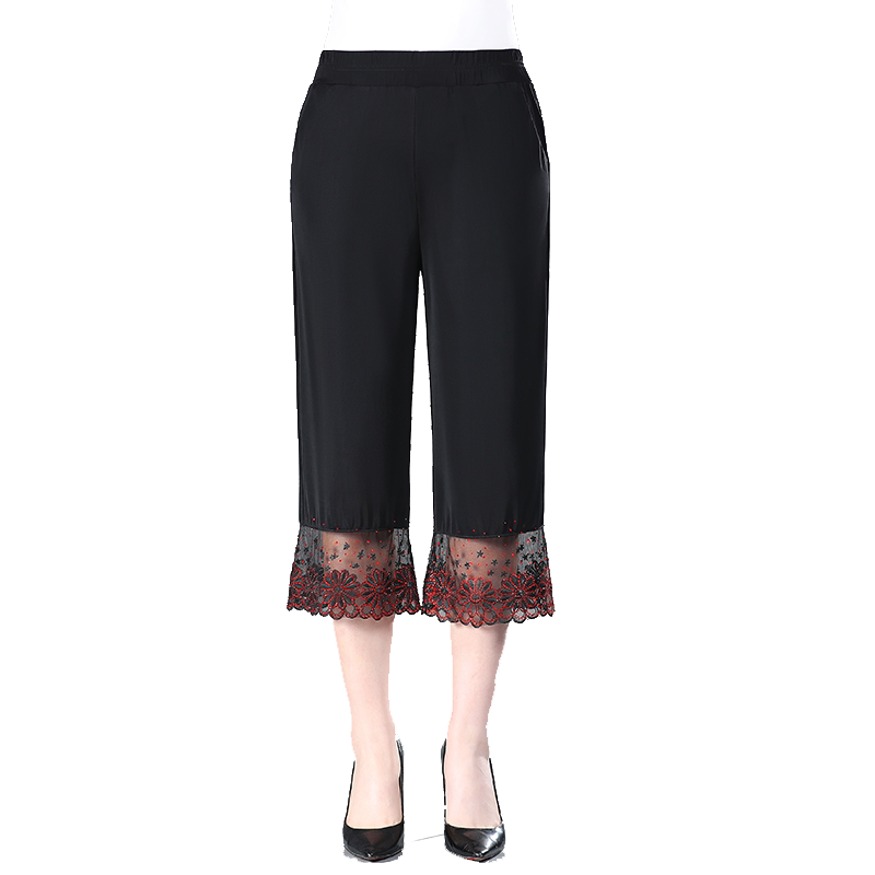 夏薄款女士宽松阔腿直筒高腰