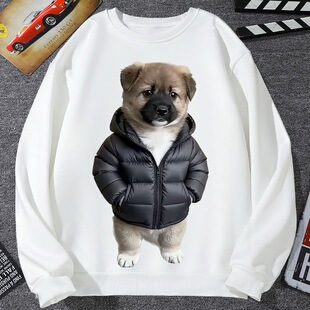 小狗穿衣服表情包卫衣男外套女可爱狗狗抽象猎奇爱犬萌宠学生衣服