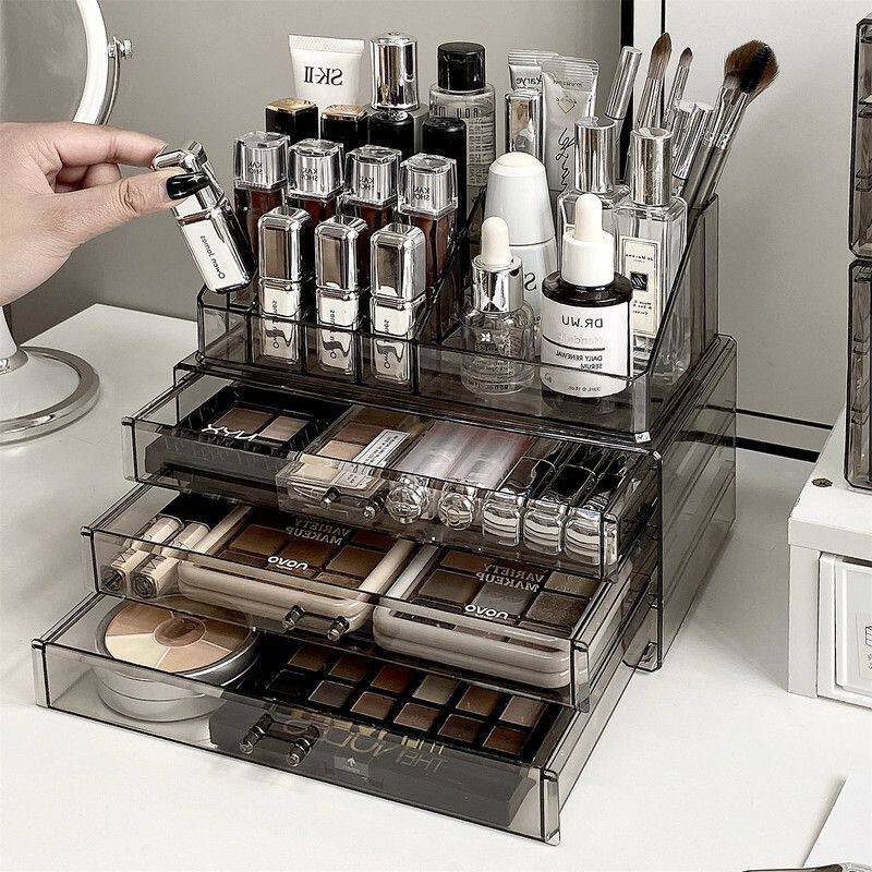盒梳妆台面膜化妆品香水亚克力高级感抽屉式收纳盒口红桌面置物架