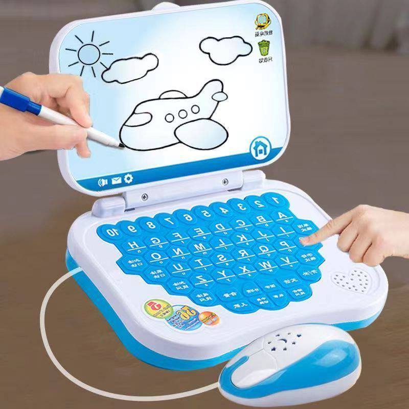 可点读早教学习机学习中英文画画电脑灯光鼠标早教机益智儿童平板