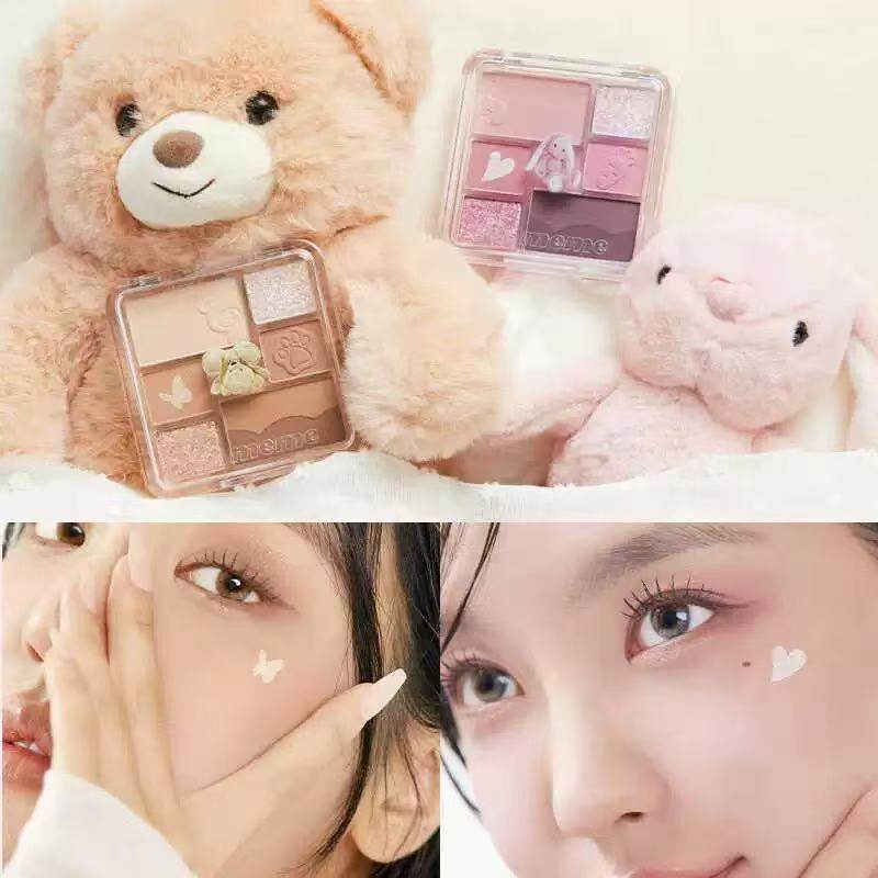 immeme玩偶眼影盘7色哑光大地色灰粉色眼影腮红盘多色系2024新款,彩妆/香水/美妆工具,眼影,淘宝优惠券,粉丝福利购,淘宝优惠卷