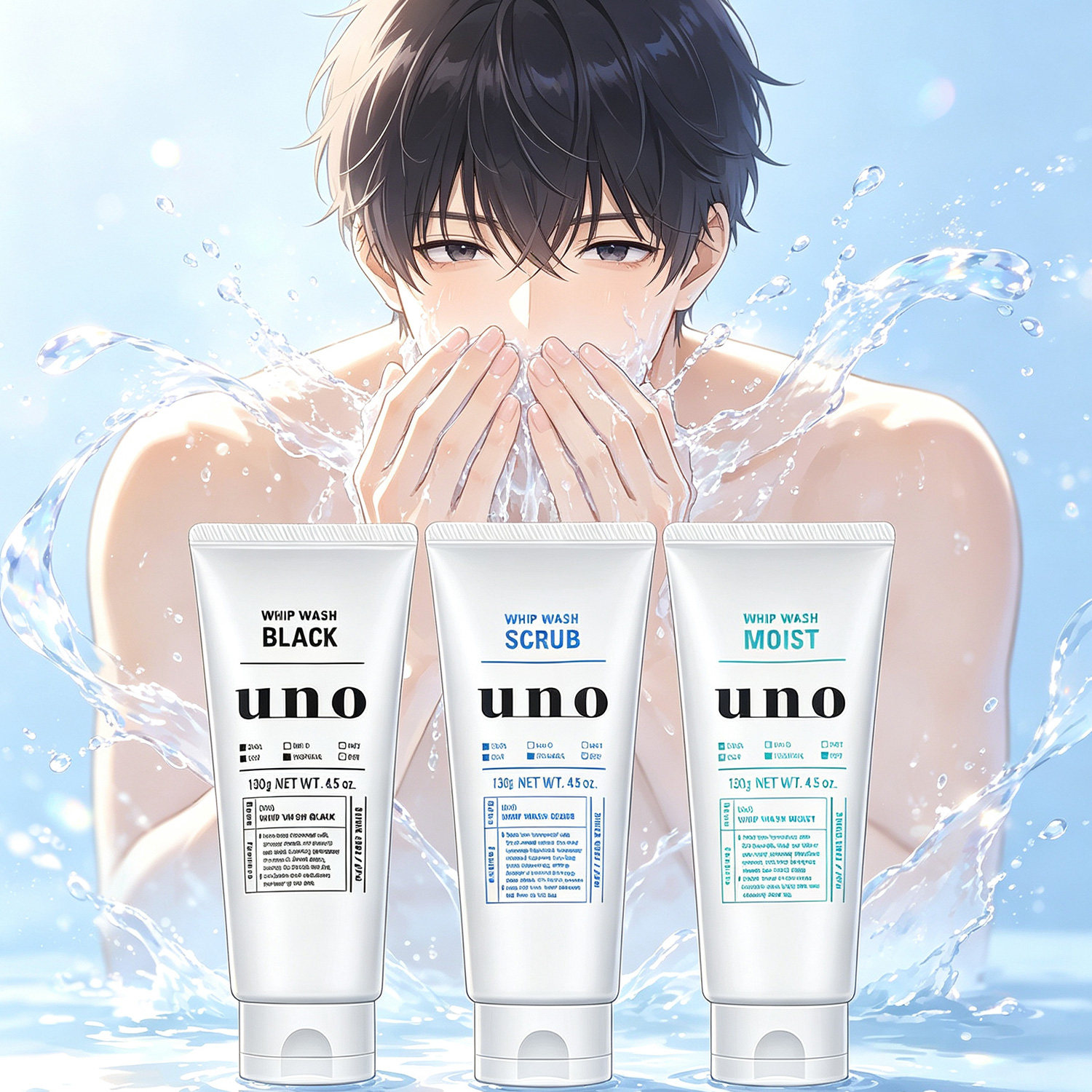 保税区直发 吾诺UNO男士洗面奶控油清洁清爽学生洁面乳